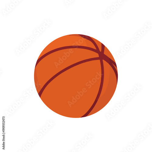 Orange Basketball Illustration on White Background for Sports Design