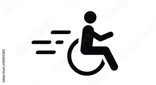 Vector Illustration of Person in Motion using a Wheelchair