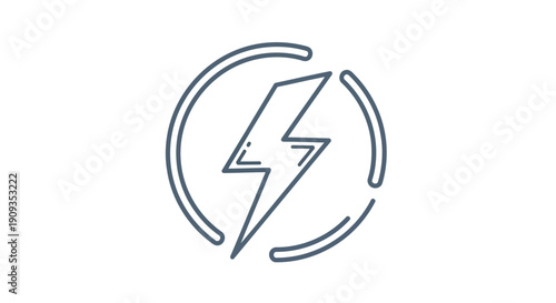 Vector Illustration of a Lightning Bolt Symbolizing Energy and Power