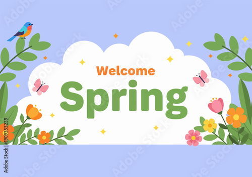 Vector illustration of celebrate welcome spring season