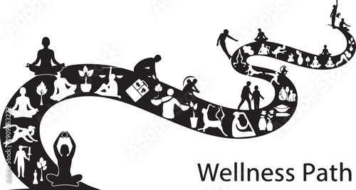 Wellness Path Journey to Healthy Living and Happiness Concept