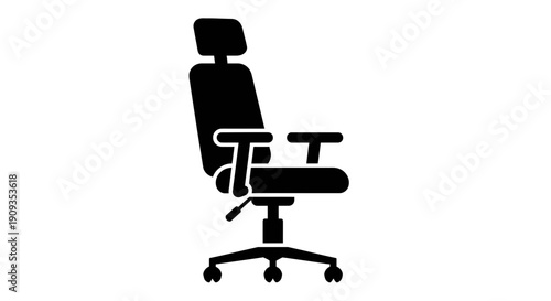 Modern Ergonomic Office Chair Silhouette Icon