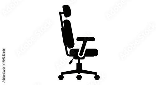 Modern Ergonomic Office Chair Silhouette Icon