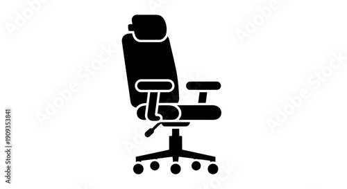 Modern Ergonomic Office Chair Silhouette Icon