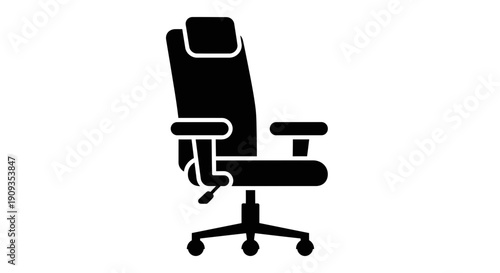 Modern Ergonomic Office Chair Silhouette Icon