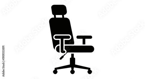 Modern Ergonomic Office Chair Silhouette Icon