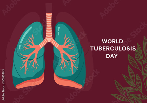 World tuberculosis day lungs illustration