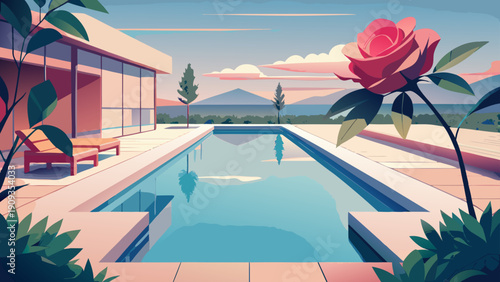 swimming pool in the morning