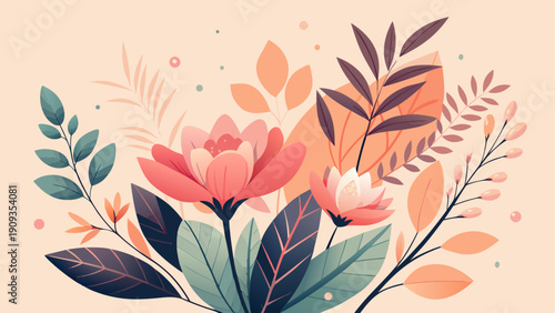 abstract floral background with flowers