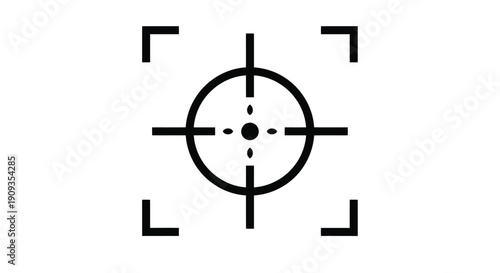 Vector Illustration of a Simple Black Target Icon on White Background