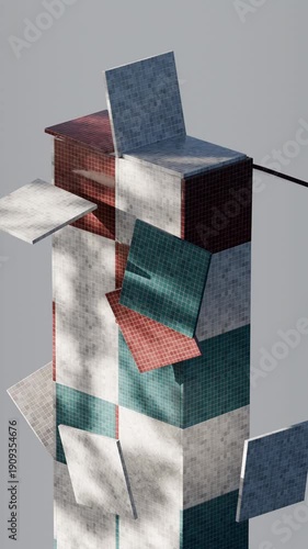 3D Textured Cube Tower Loop