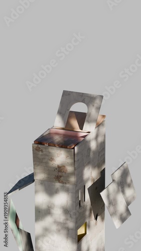 3D Textured Cube Tower Loop