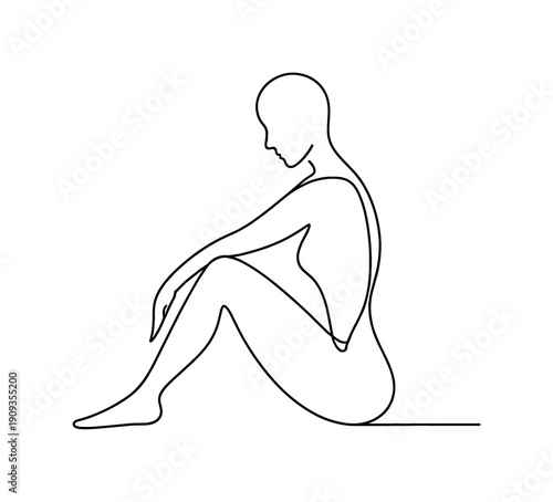 Perfect Simplicity. Minimalistic one-line drawing unified form expressing clarity, calm, and structural purity