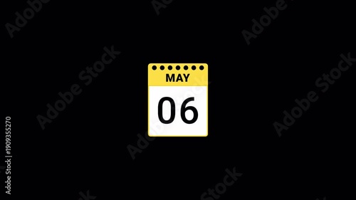 Calendar Animation with Transparent Background, 4K Alpha Channel.