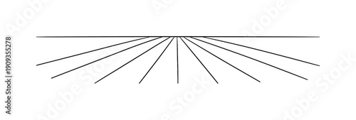 Minimalist Field Lines. "Open Ground". Minimalistic one-line drawing a flat field impression created by