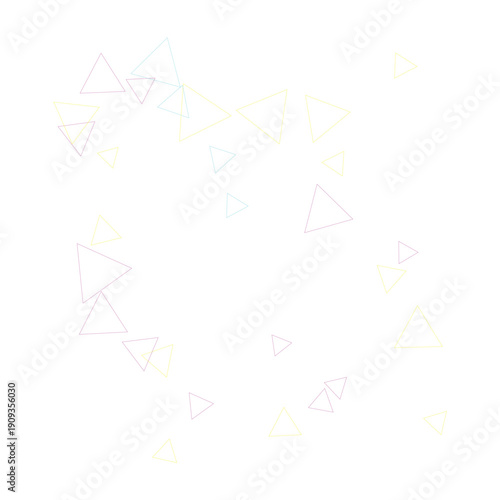 Pastel colored triangle shapes pattern, geometric background, overlay effect for website or social media, transparent background, png