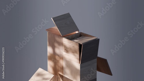 3D Textured Cube Tower Loop