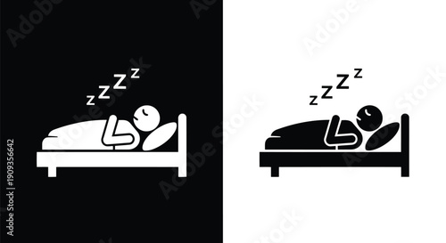 Vector Illustration of a Person Sleeping Peacefully in Bed