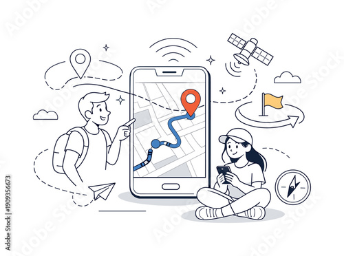 Neutral tone elegance. Hand drawn illustration of Neutral tone elegance. trench coat, knit sweater, pleated