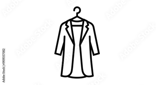 Vector Illustration of a Coat Hanging on a Hanger