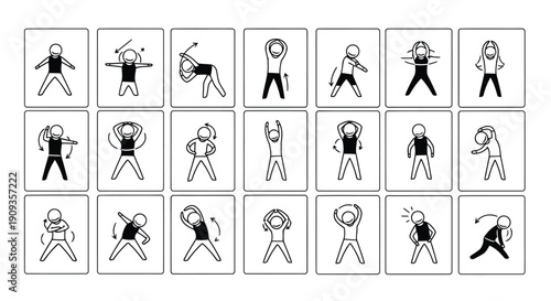 Vector Illustration of Various Human Body Postures and Movements