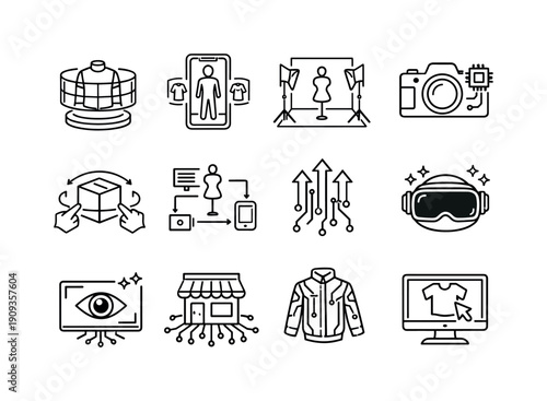 Voice Assistant. Filled icon set of Voice Assistant: voice waveform, smart speaker, microphone, sound waves,