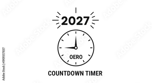 2027 Countdown Timer Clock OERO New Year Future Time Passing