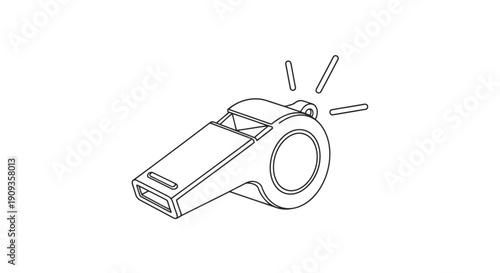 Vector Illustration of a Whistle Blowing Loudly with Motion Lines