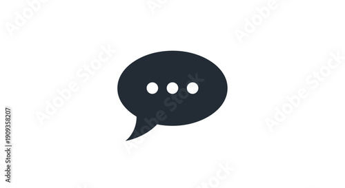 Speech bubble icon with three dots, representing conversation, communication, and thinking.