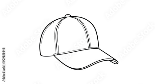 Vector Illustration of a Simple Baseball Cap on White Background