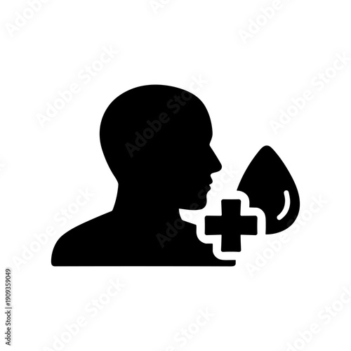 Thyroid blood test icon. Vector illustration for endocrine health diagnostics