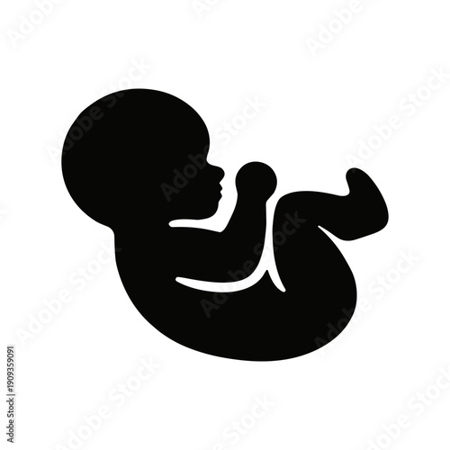 Fetus icon. Vector illustration for pregnancy, prenatal care and maternity topics