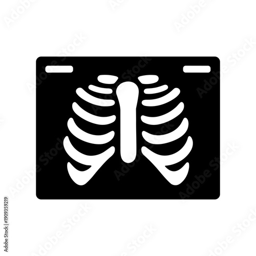 Chest x-ray icon for radiology, diagnostics and healthcare apps, vector illustration