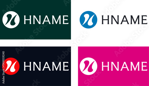HNAME Letter H Logo Inside Ellipse – Modern Abstract Monogram Design ideal for tech startups, digital agencies, corporate brands, apps, consulting firms, and modern businesses seeking strong impact.