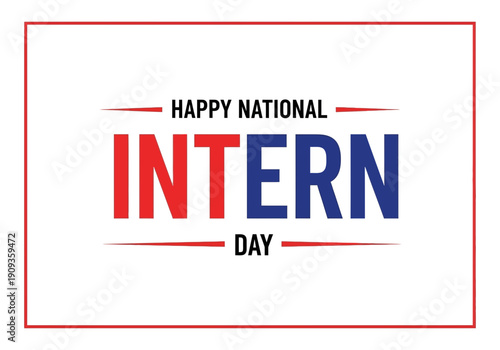 Happy national intern day greeting graphic