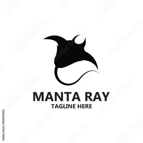 manta ray logo vector icon ilustration template design