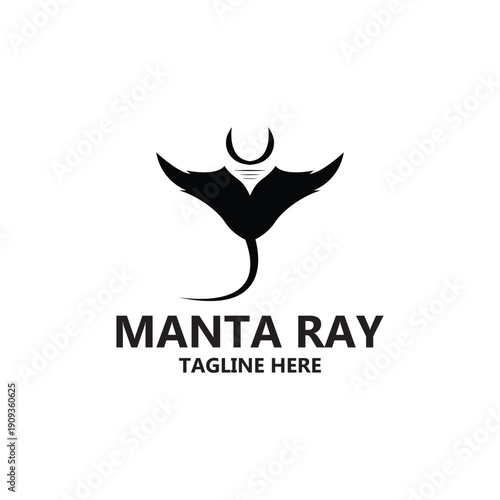 manta ray logo vector icon ilustration template design