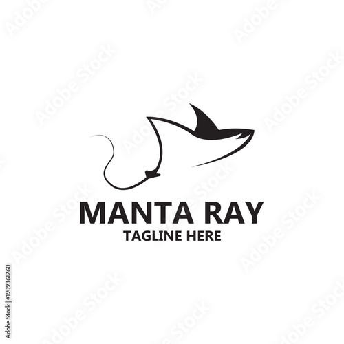 manta ray logo vector icon ilustration template design