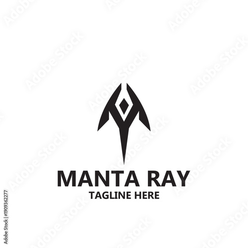 manta ray logo vector icon ilustration template design
