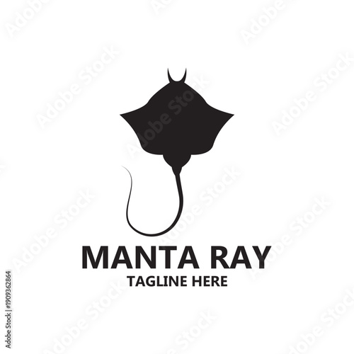 manta ray logo vector icon ilustration template design