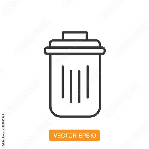 Trash Icons. Thin Line Symbol Elements Collection.