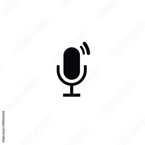 Microphone icon, filled audio vector
