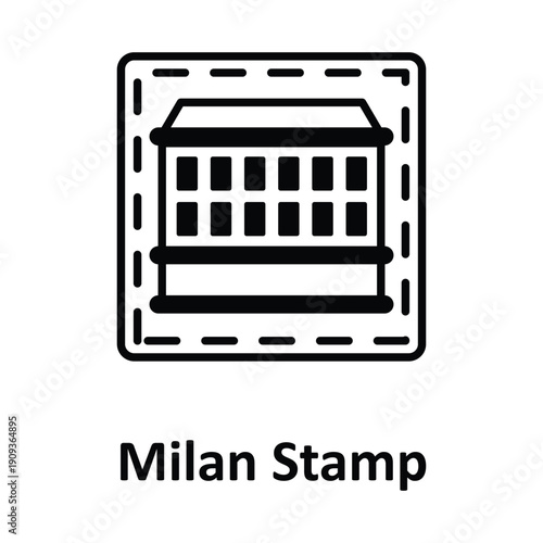 Milan Stamp Vector Icon which can easily modify or edit