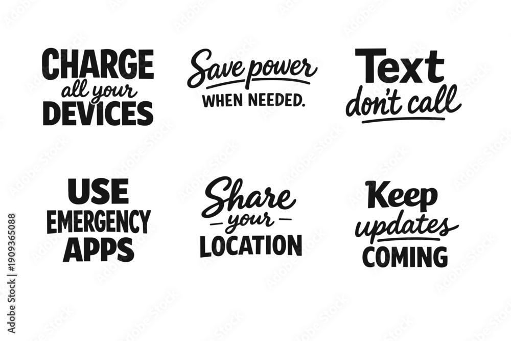 Fototapeta premium Emergency communication tips and device charging recommendations