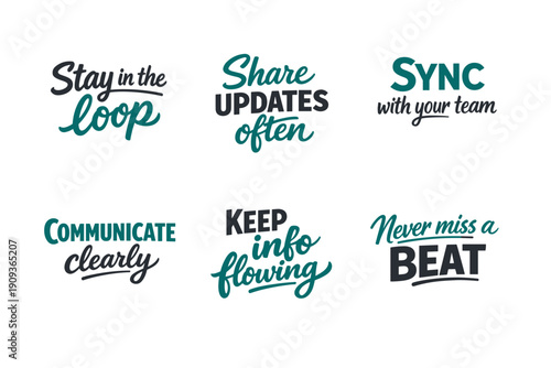 Motivational communication phrases collection for effective teamwork and collaboration