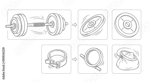 Dumbbell weight plate and collar assembly and disassembly for fitness workout