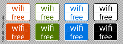 Wifi zone signal with free password vector and icon logo sticker. Sign symbol router with wave wlan fi and set round signage. Spot network wifi with label public free and poster wi-fi password