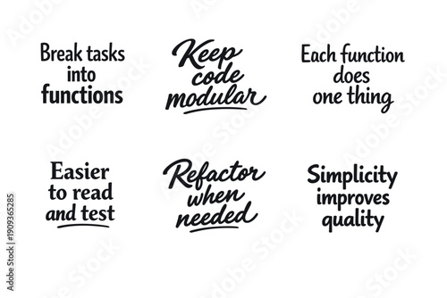 Principles of clean code: modularity, simplicity, readability, refactoring