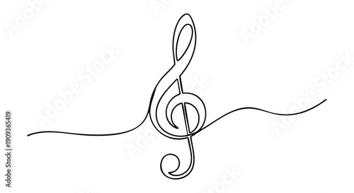 Abstract Continuous Single Line Art of a Mountain Landscape with a Rising Sun Symbol