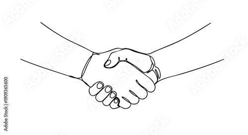 Abstract Continuous Single Line Art of a Mountain Landscape with a Rising Sun Symbol